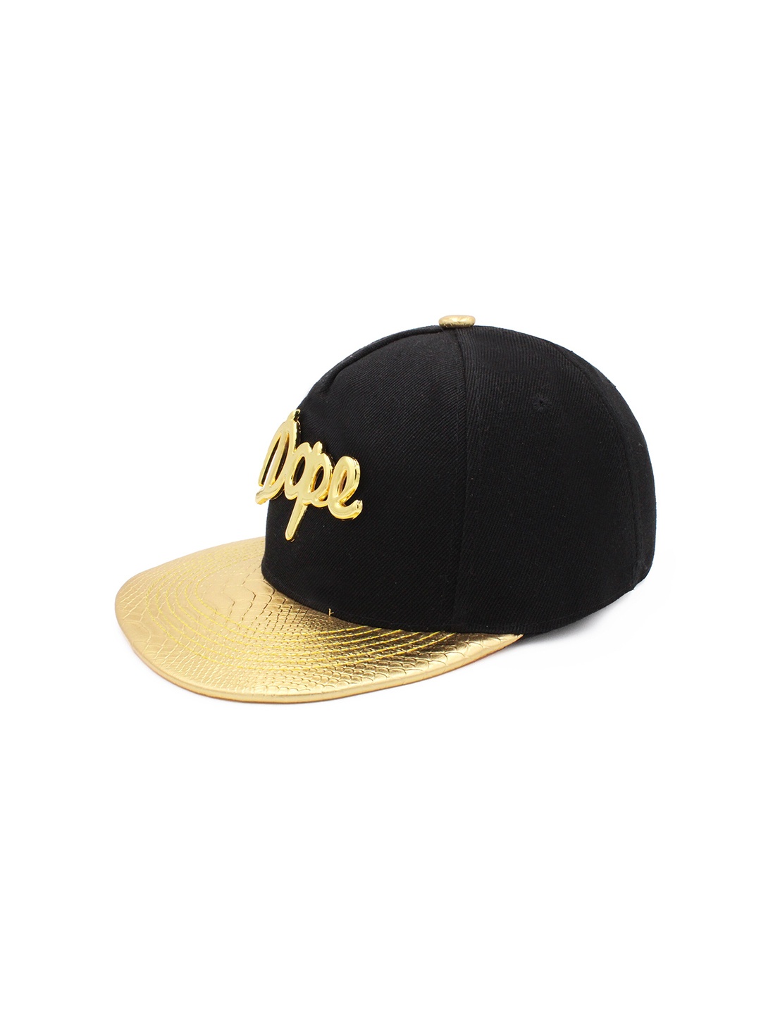 

JENNA Unisex Self Design Adjustable Snapback Cap, Gold