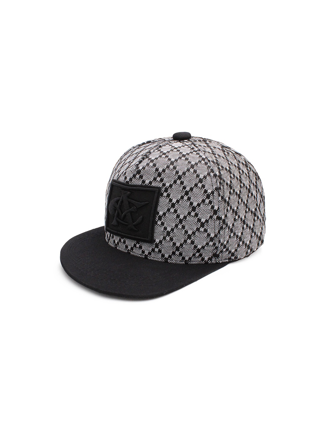 

JENNA Unisex Printed Snapback Cap, Black