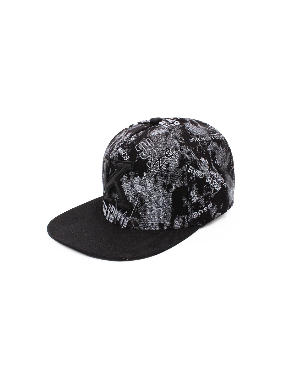

JENNA Printed Snapback Cap, Black