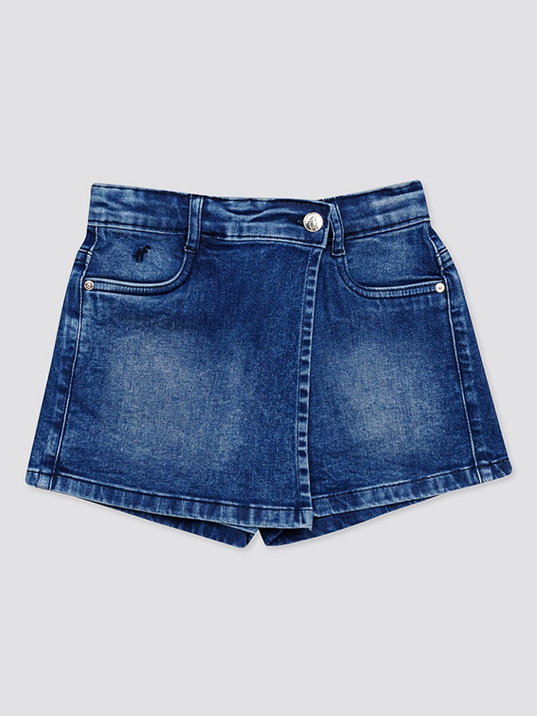 

H By Hamleys Girls Washed Denim Skorts, Blue
