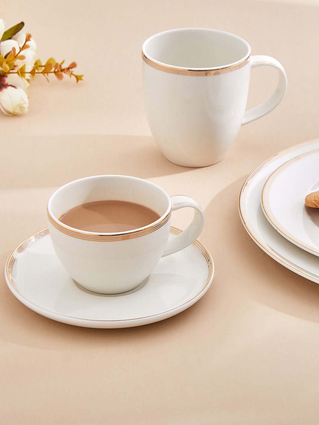 

Home Centre White Solid Stoneware Matte Coffee Mug - 350 ML