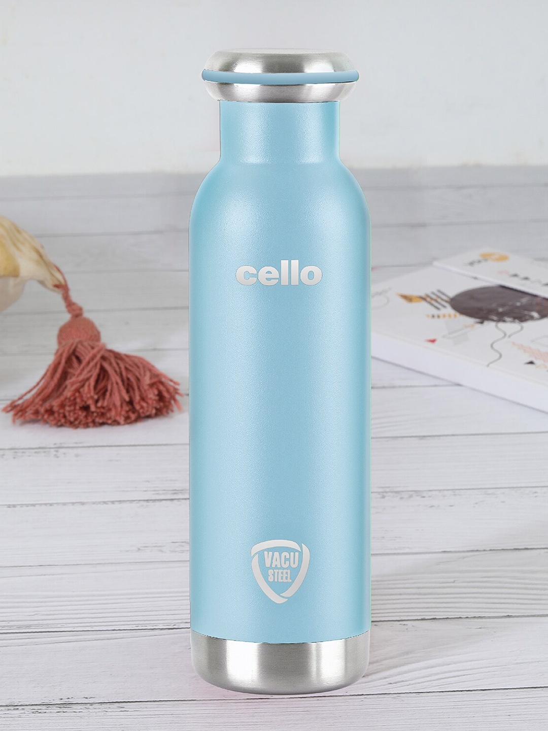 

Cello Duro Blue Double Walled Vacusteel Water Flask with Durable DTP Coating 600ml
