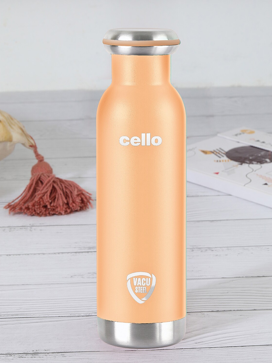 

Cello Duro Top Orange Sip Double Walled Vacusteel Water Flask Water Bottle 600 ml