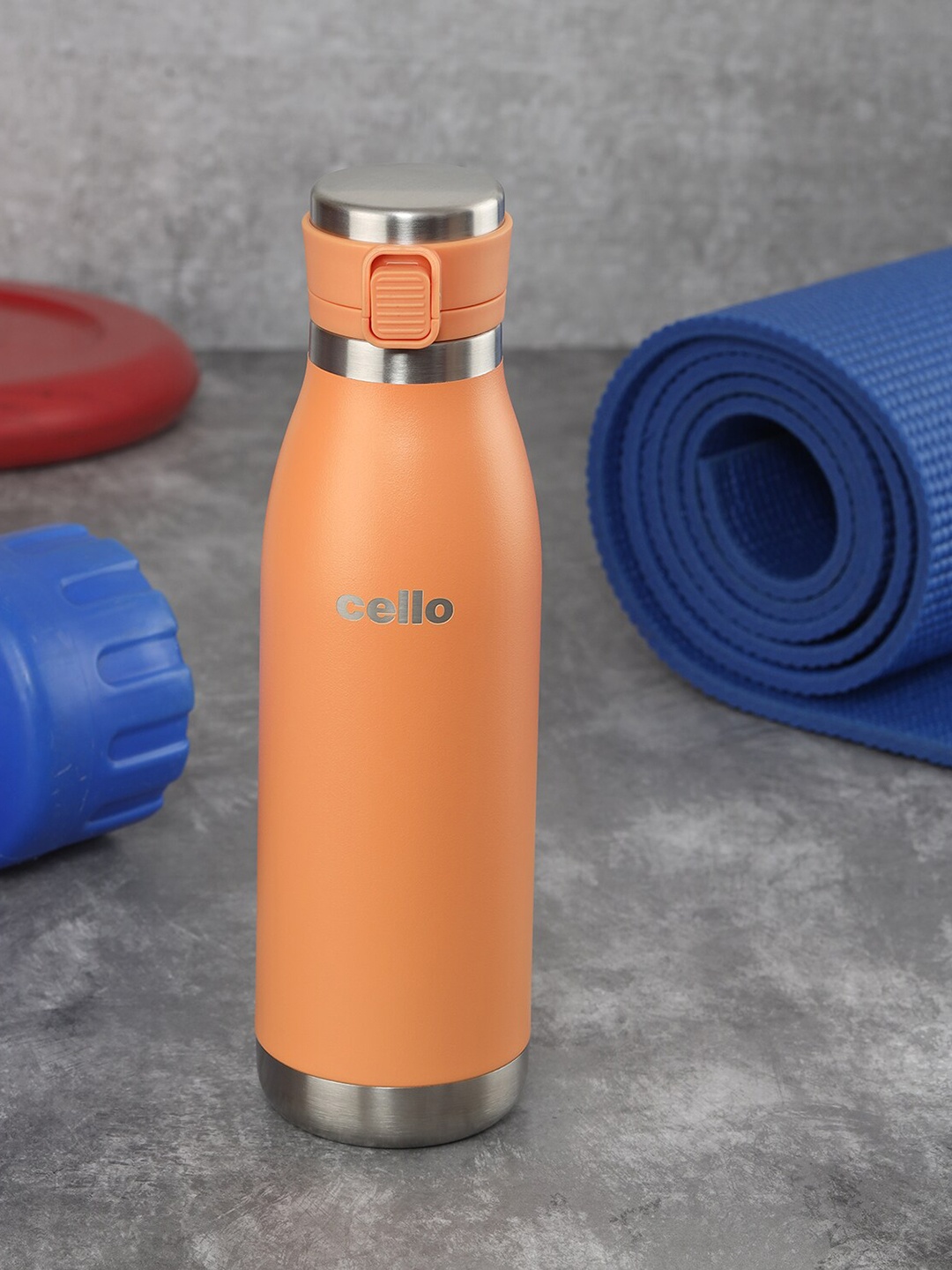 

Cello Duro Jet Tuff Orange-Colored Steel Series Vacusteel Water Flask 600ml