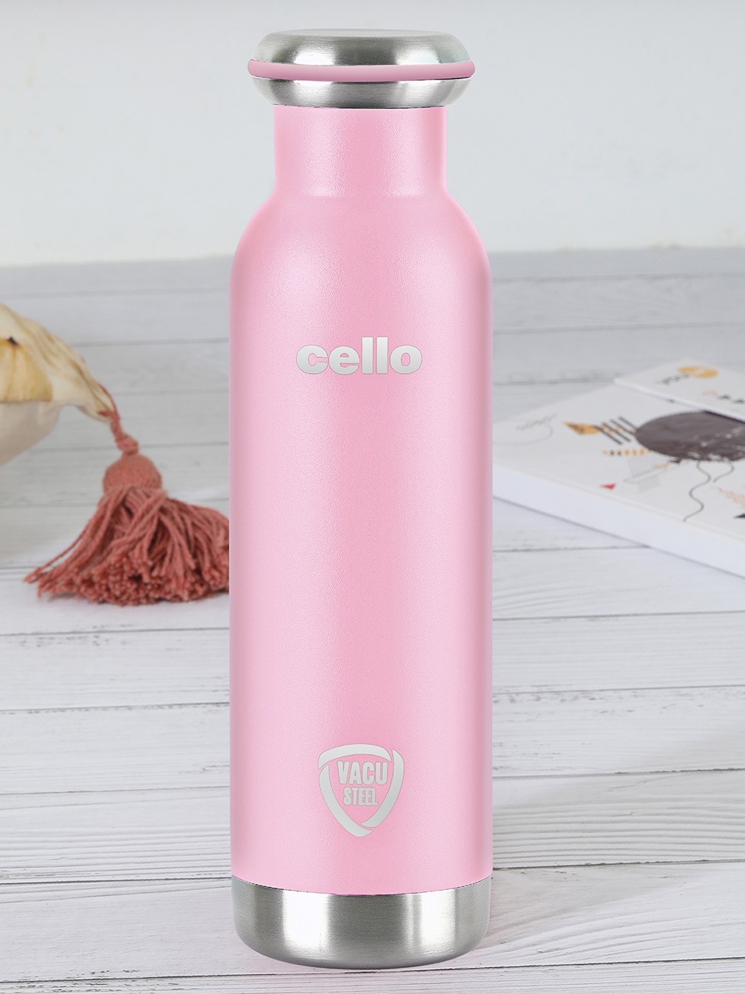 

Cello Duro Sip Pink Double Walled Durable DTP Coating Vacusteel Water Flask 900 ml