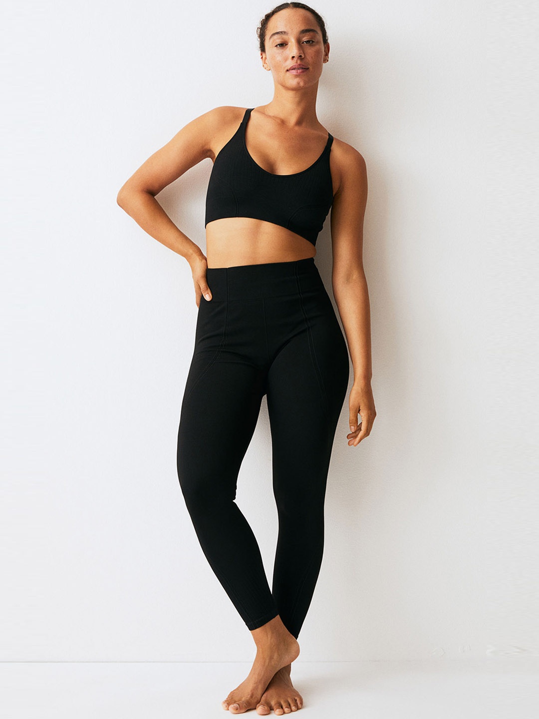 

H&M DryMove Seamless Sports Tights, Black