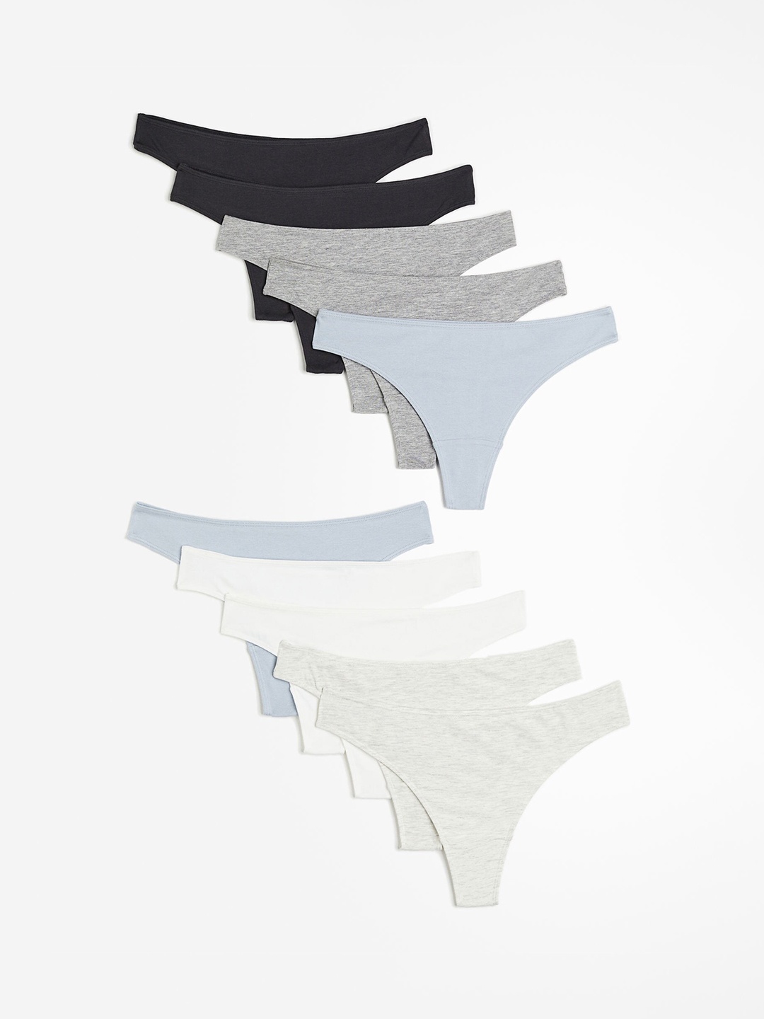 

H&M 10-Pack Thong Briefs, Grey