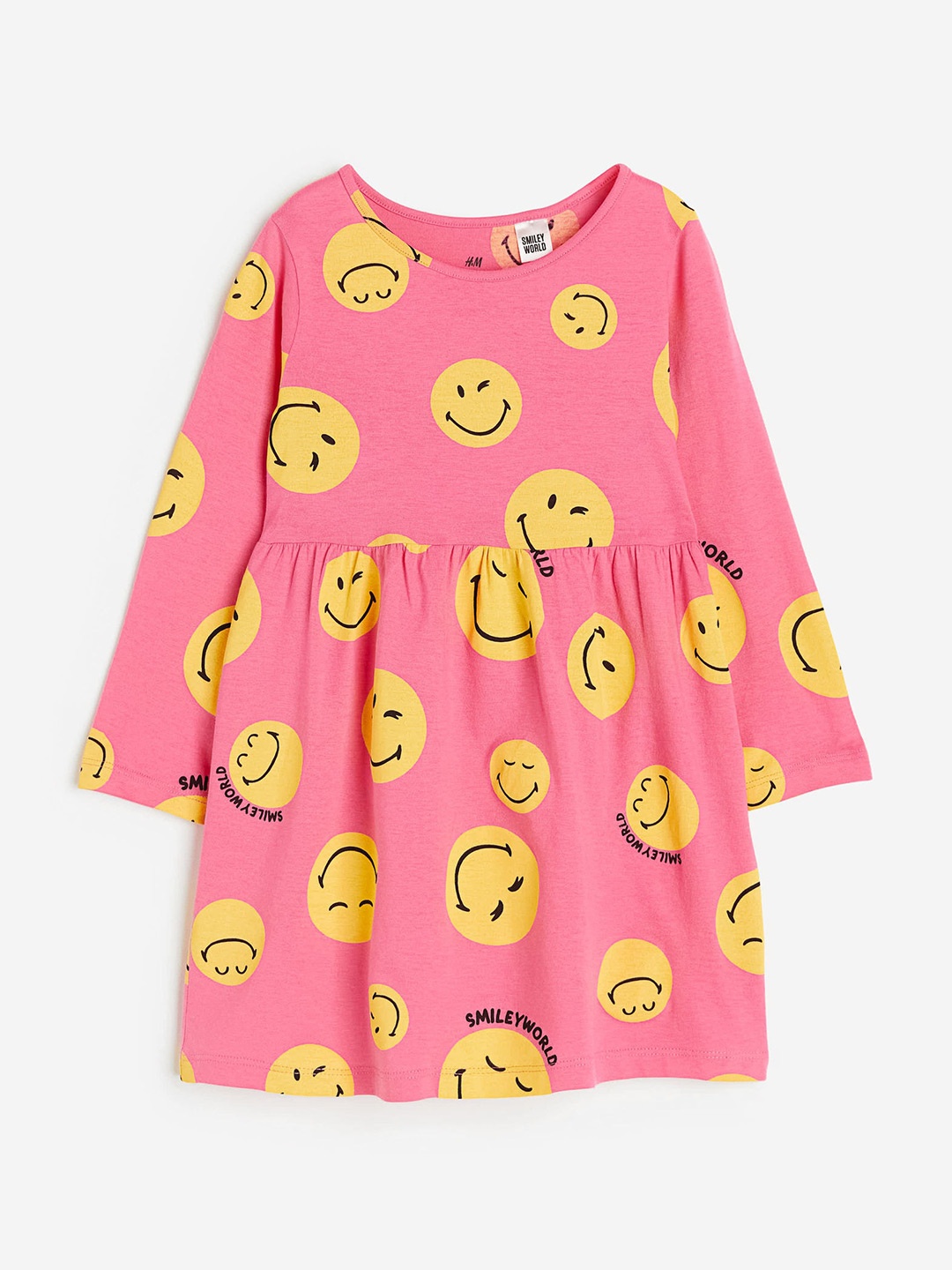 

H&M Girls Patterned Pure Cotton Dress, Pink