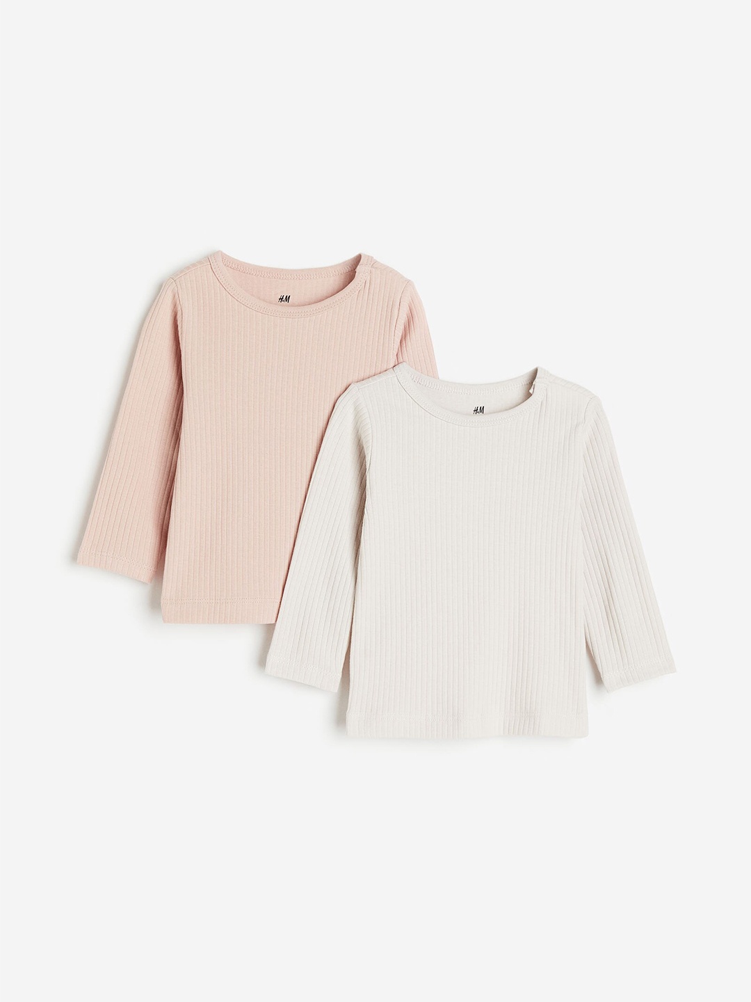 

H&M Boys 2-Pack Ribbed Jersey Tops, Pink