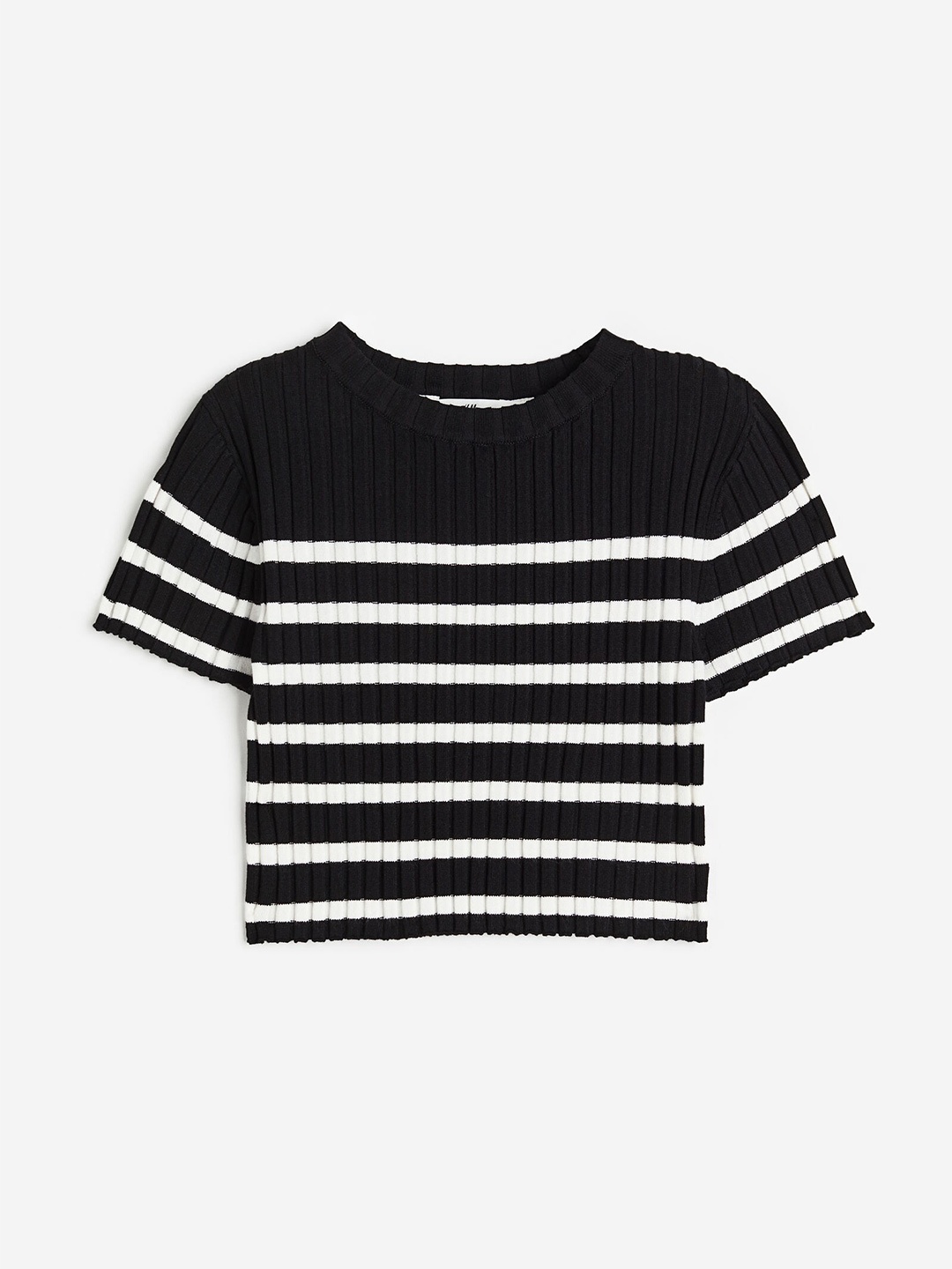 

H&M Girls Rib-Knit Top, Black