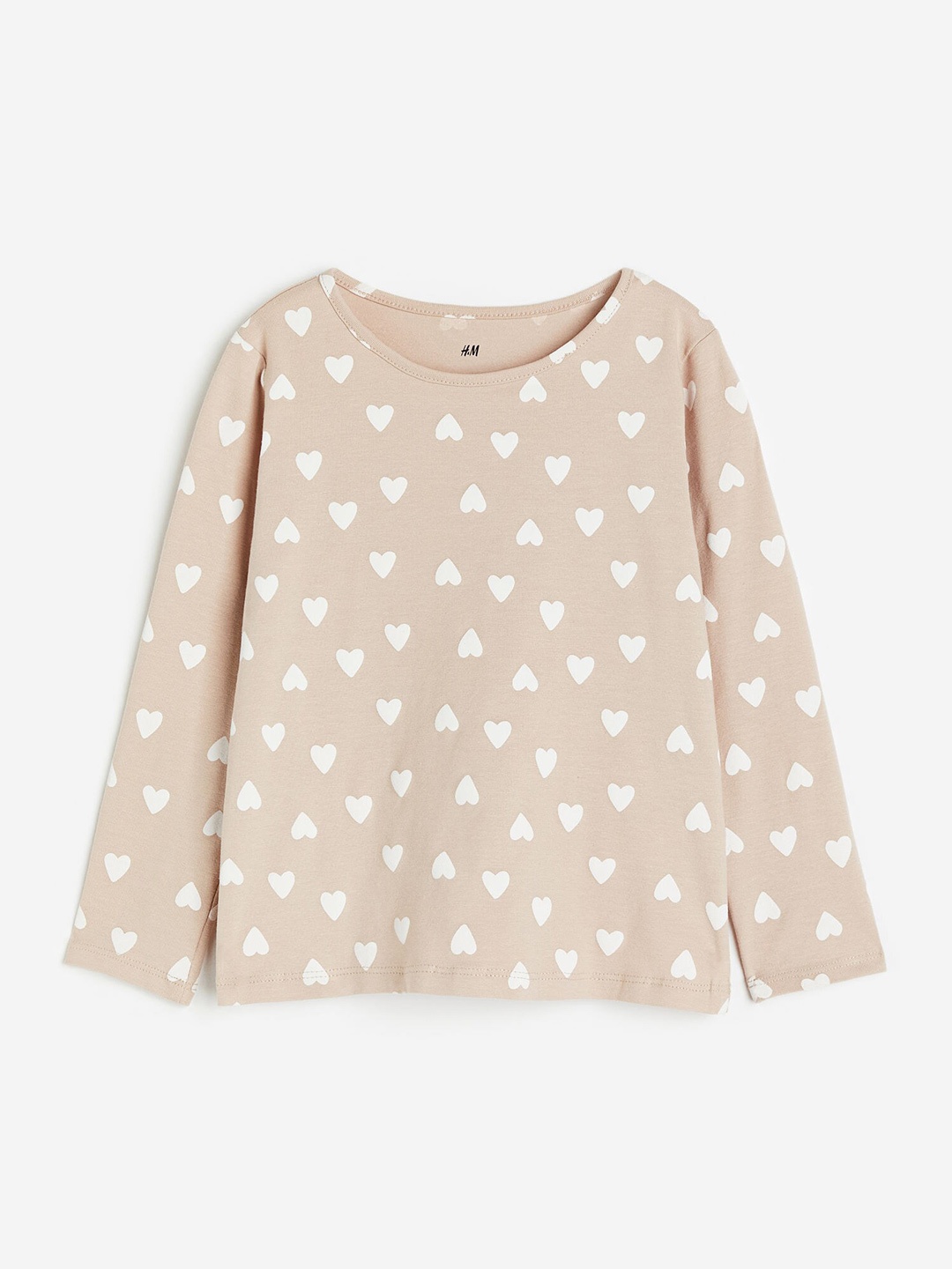 

H&M Girls Printed Jersey Tops, Beige