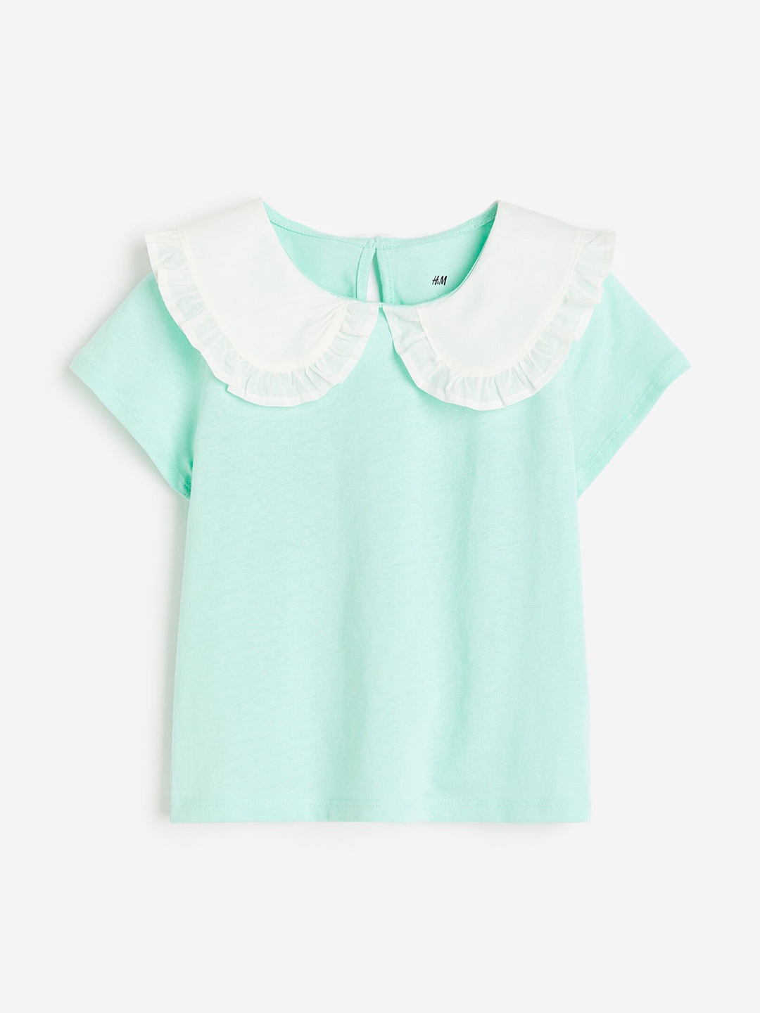 

H&M Girls Collared Jersey Top, Turquoise blue