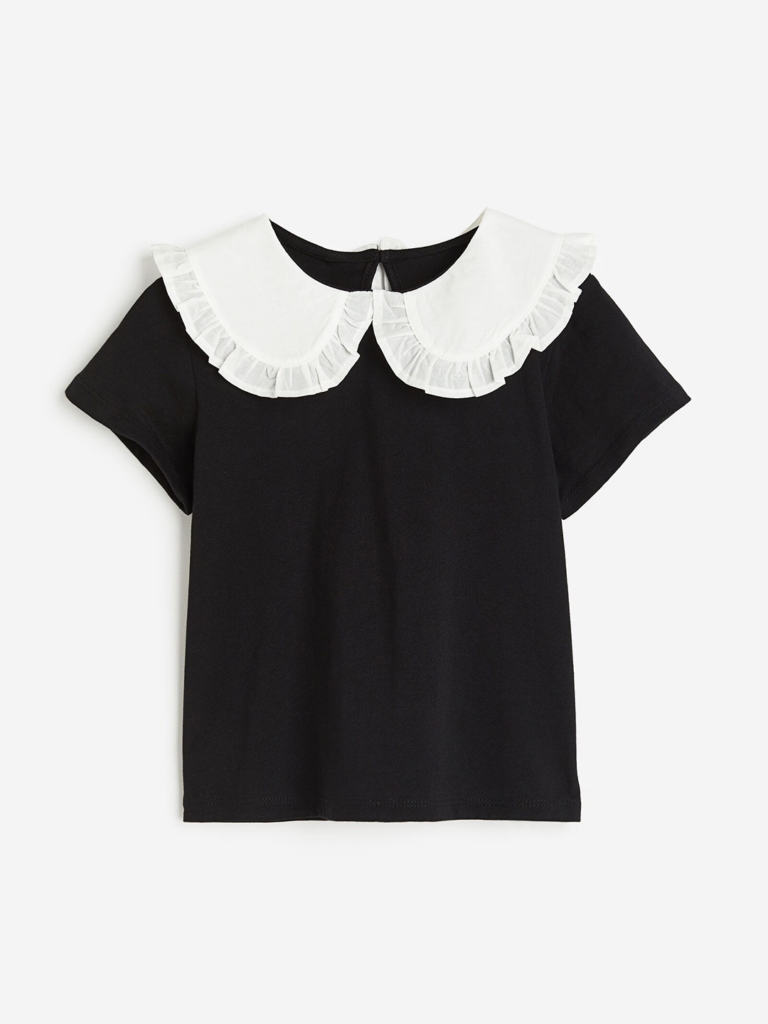 

H&M Girls Collared Jersey Top, Black