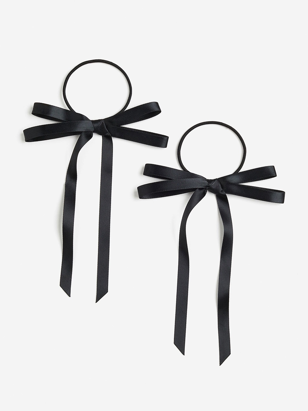 

H&M 2-Pack Bow-Detail Hair Elastics, Black