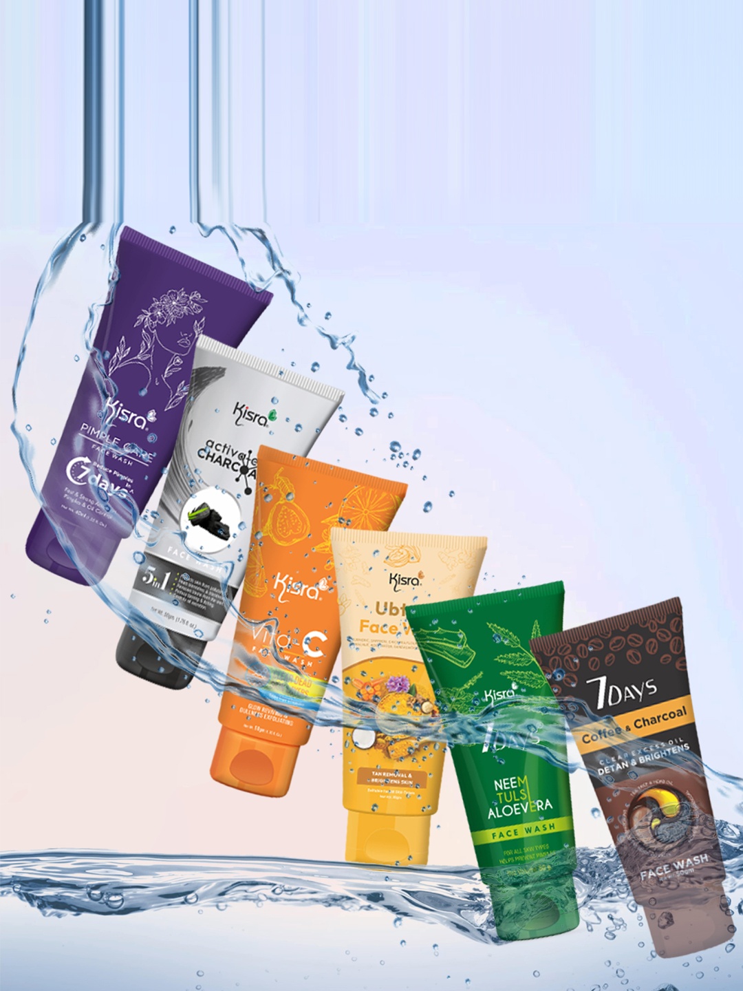 

KISRA Set Of 2 Ubtan Tan Removal Brightens Glowing Skin Face Washes-50gm Each, Cream