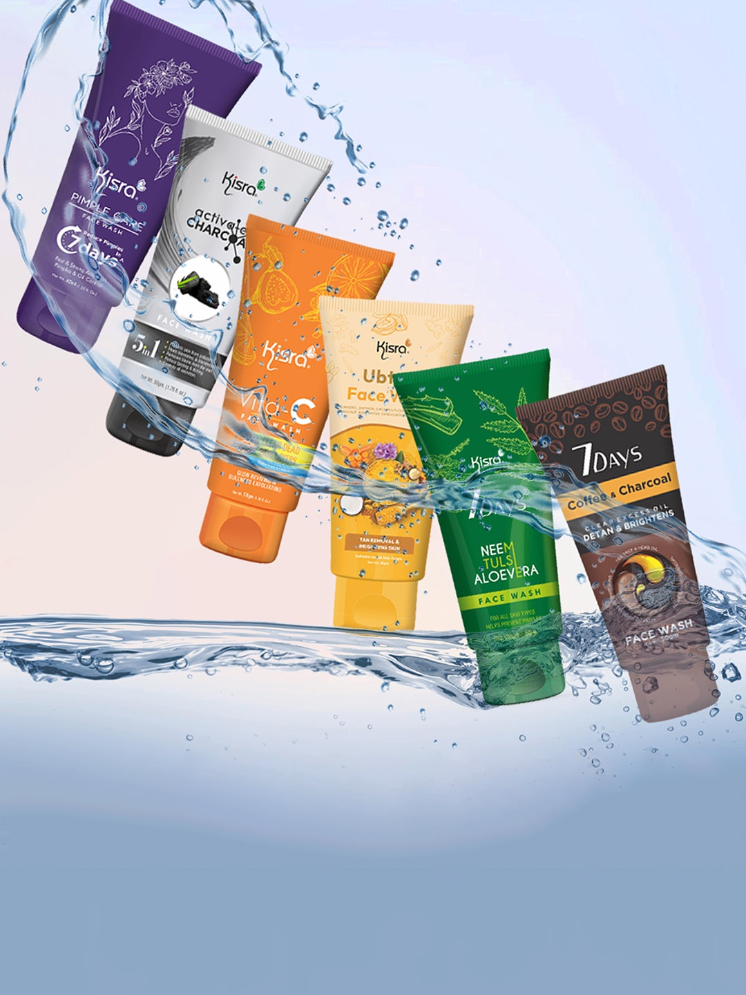 

KISRA Set of 6 Ubtan Tan Removal Face Wash with Turmeric & Saffron - 50 g each, Yellow