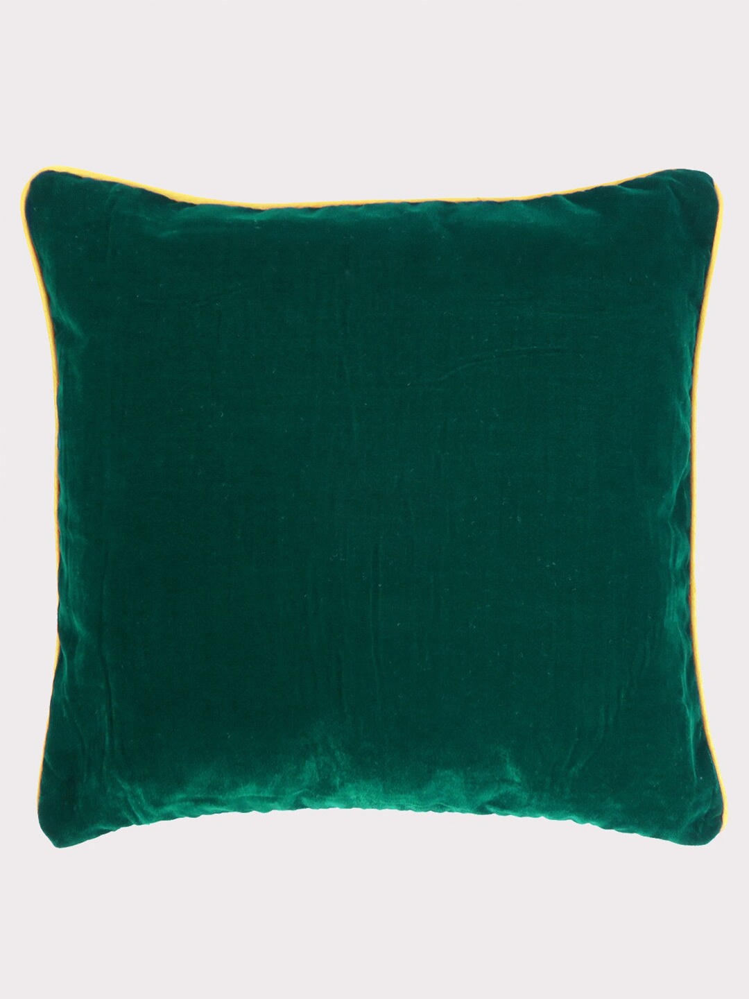 

OUSSUM Green & Yellow Velvet Square Cushion Cover