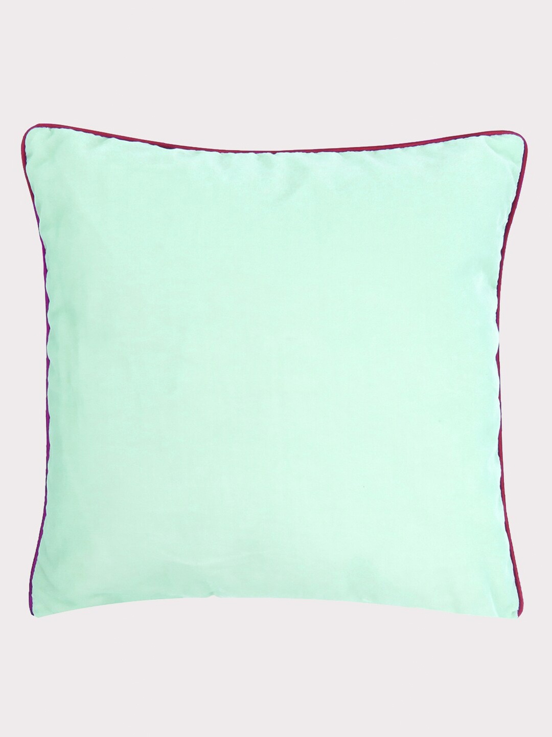 

OUSSUM Green & Red Velvet Square Cushion Cover With Piping