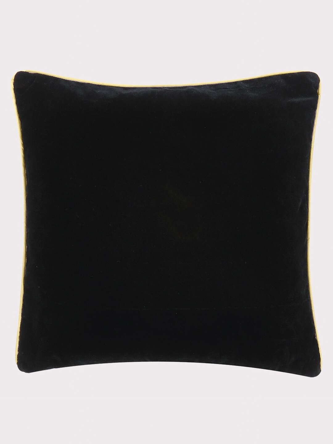 

OUSSUM Black & Yellow Velvet Square Cushion Cover