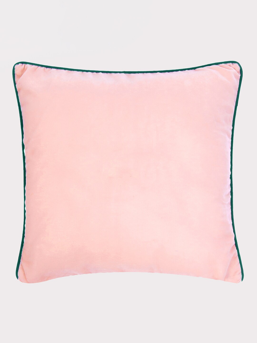 

OUSSUM Pink & Green Velvet Square Cushion Cover