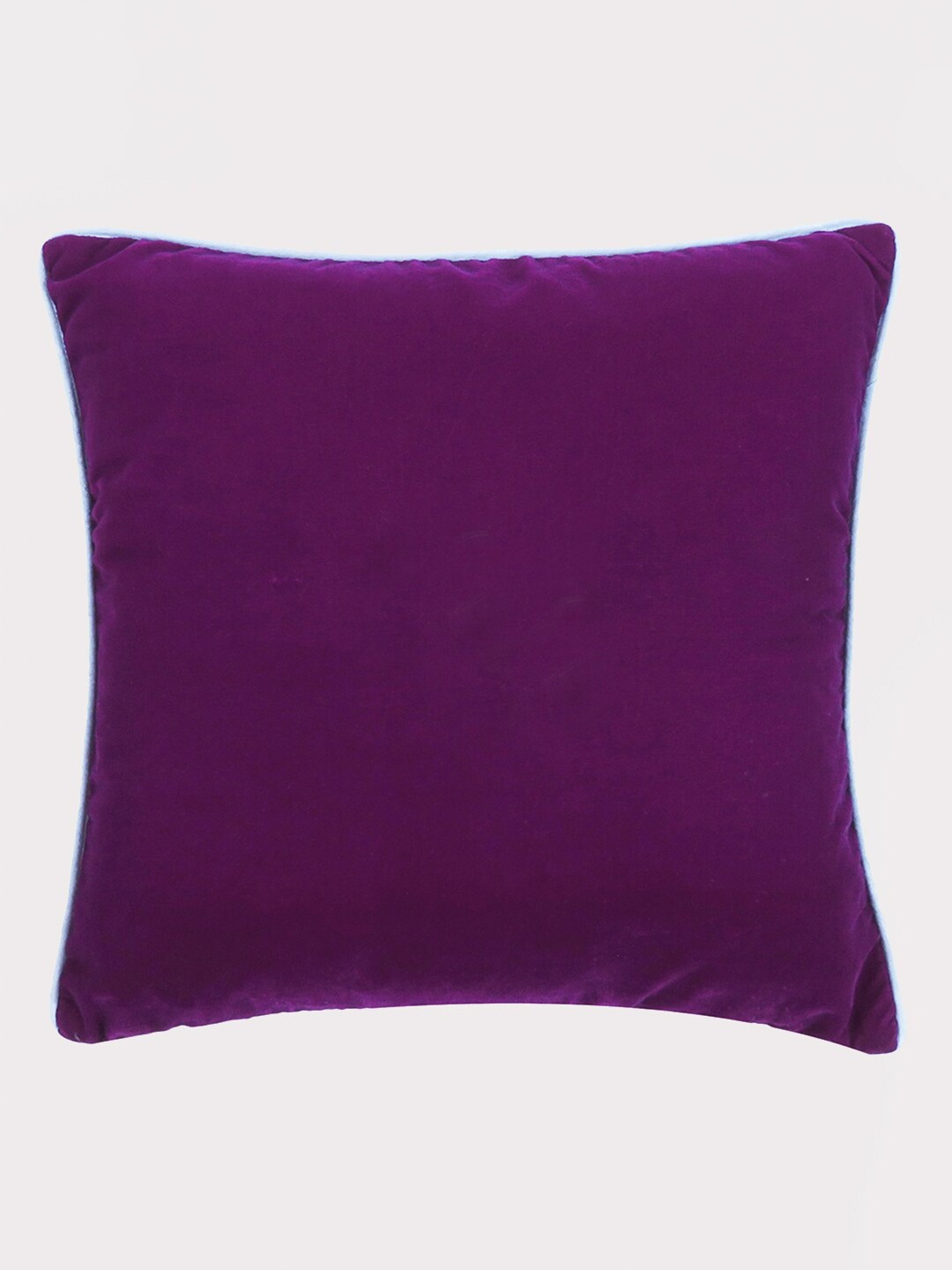 

OUSSUM Purple & White Velvet Square Cushion Cover