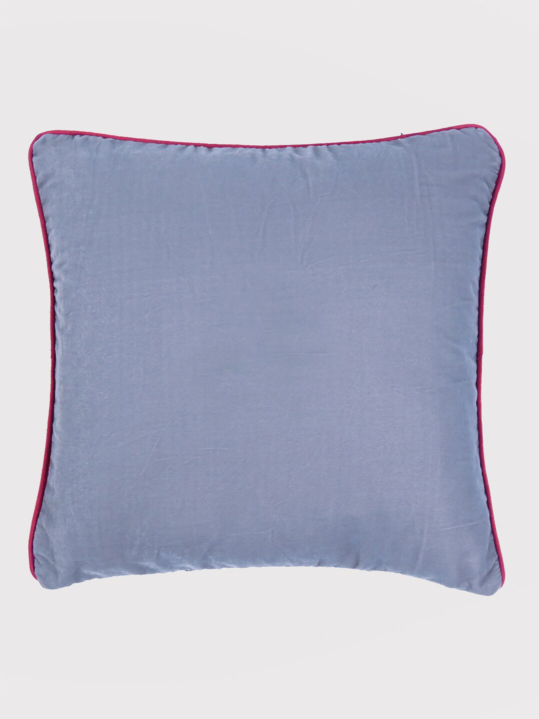 

OUSSUM Grey & Pink Velvet Square Cushion Cover With Piping