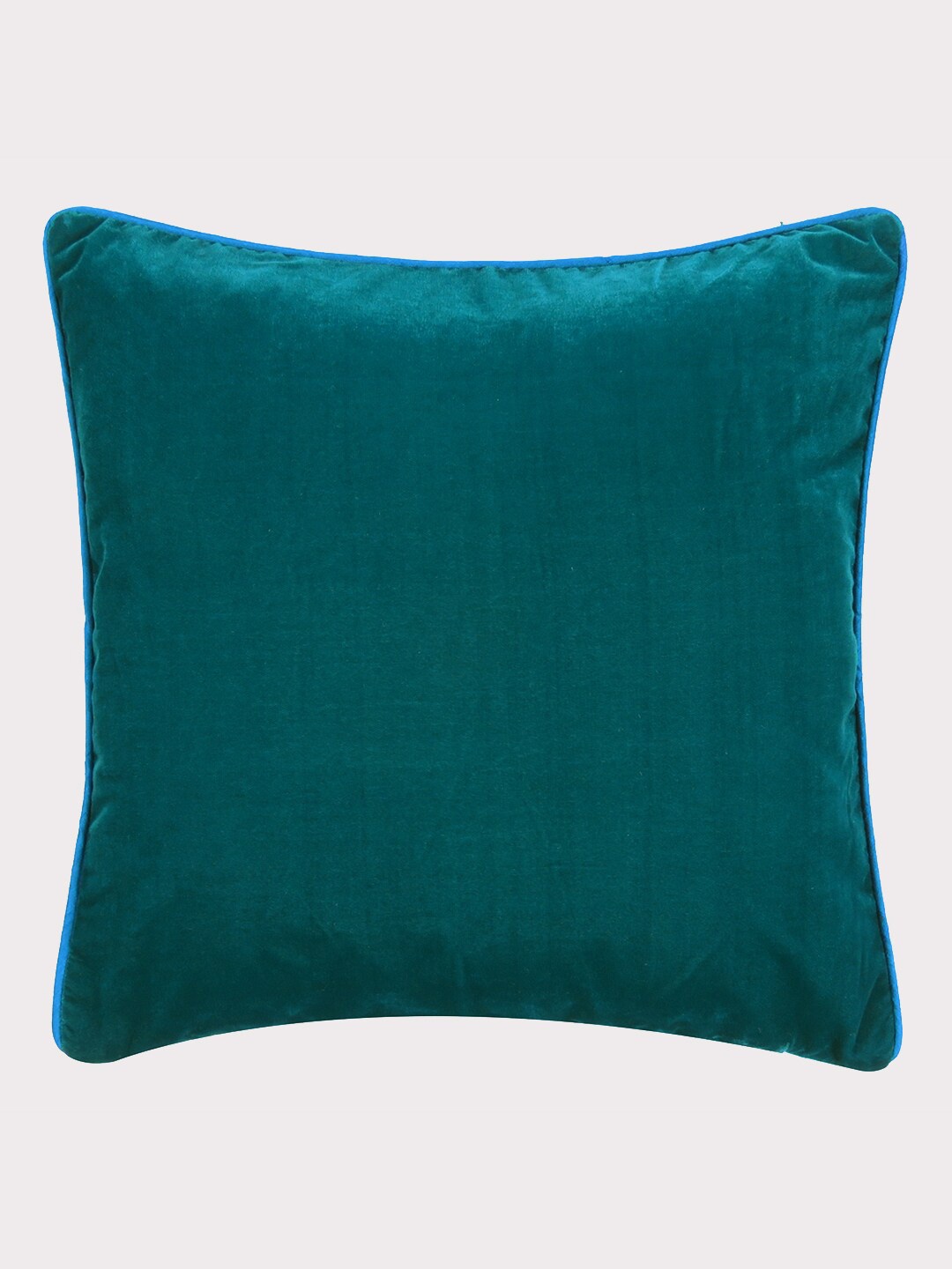 

OUSSUM Green Velvet Square Cushion Cover With Piping