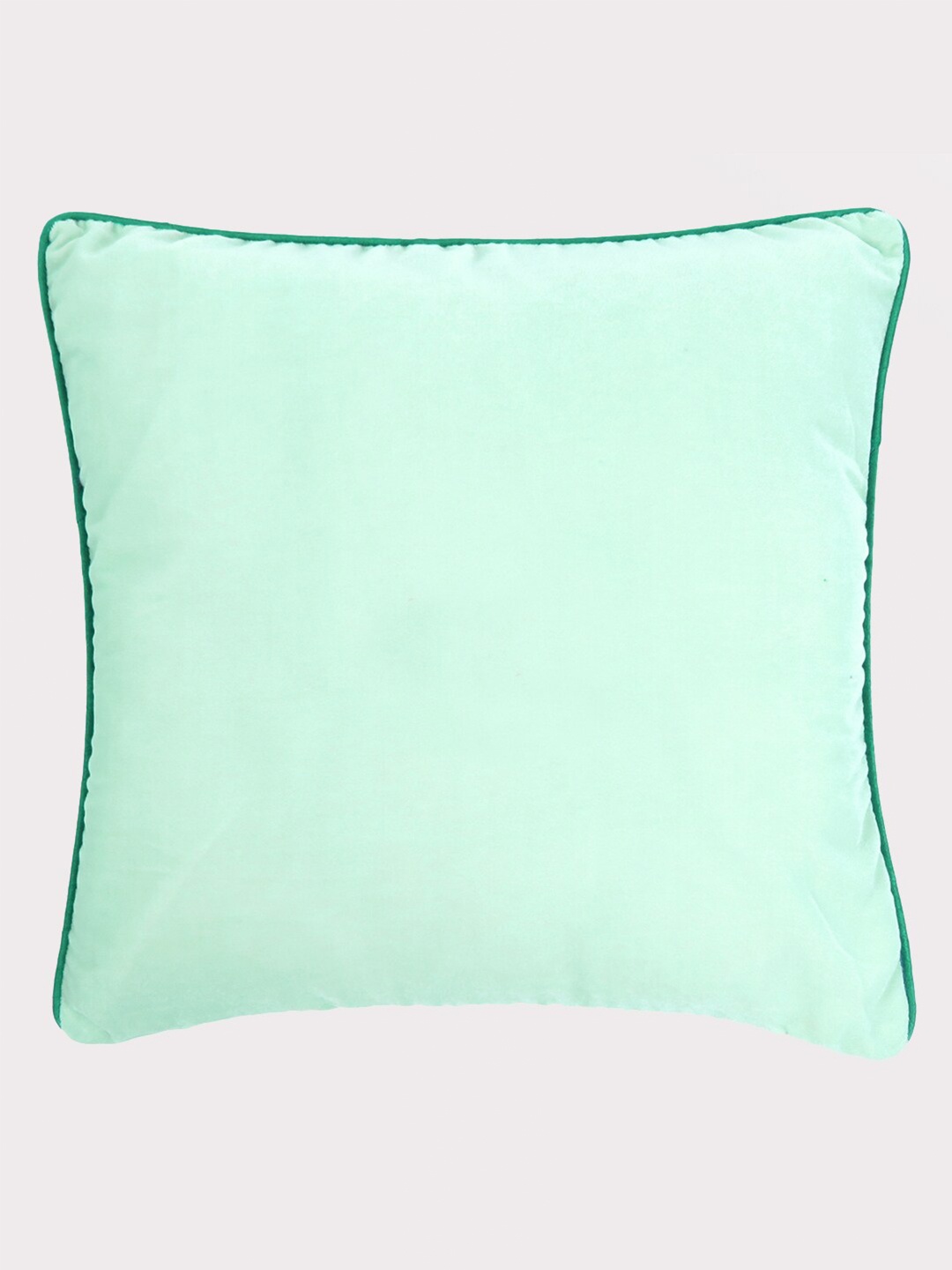 

OUSSUM Green Velvet Square Cushion Cover With Piping