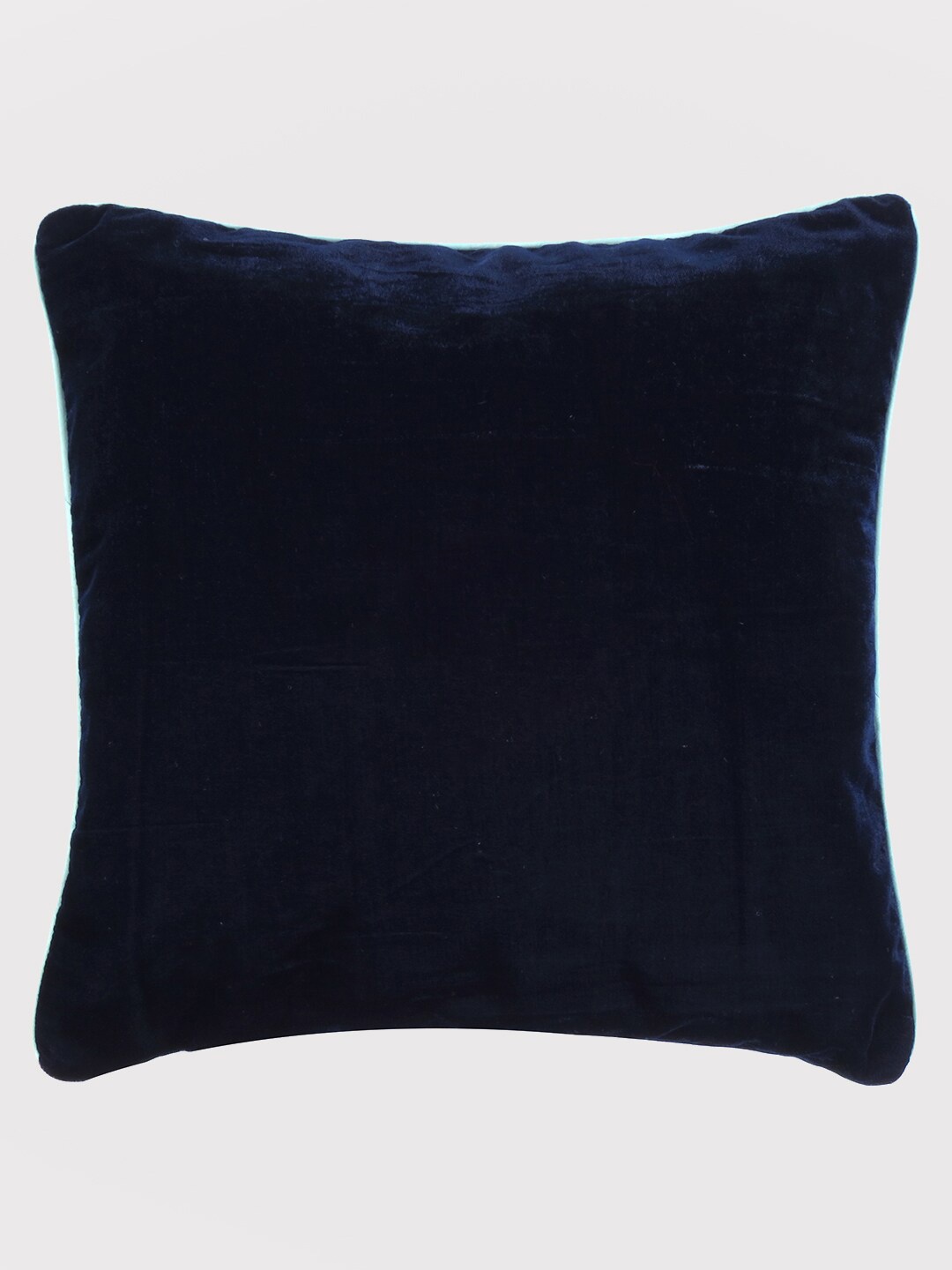 

OUSSUM Blue Velvet Square Cushion Cover With Piping