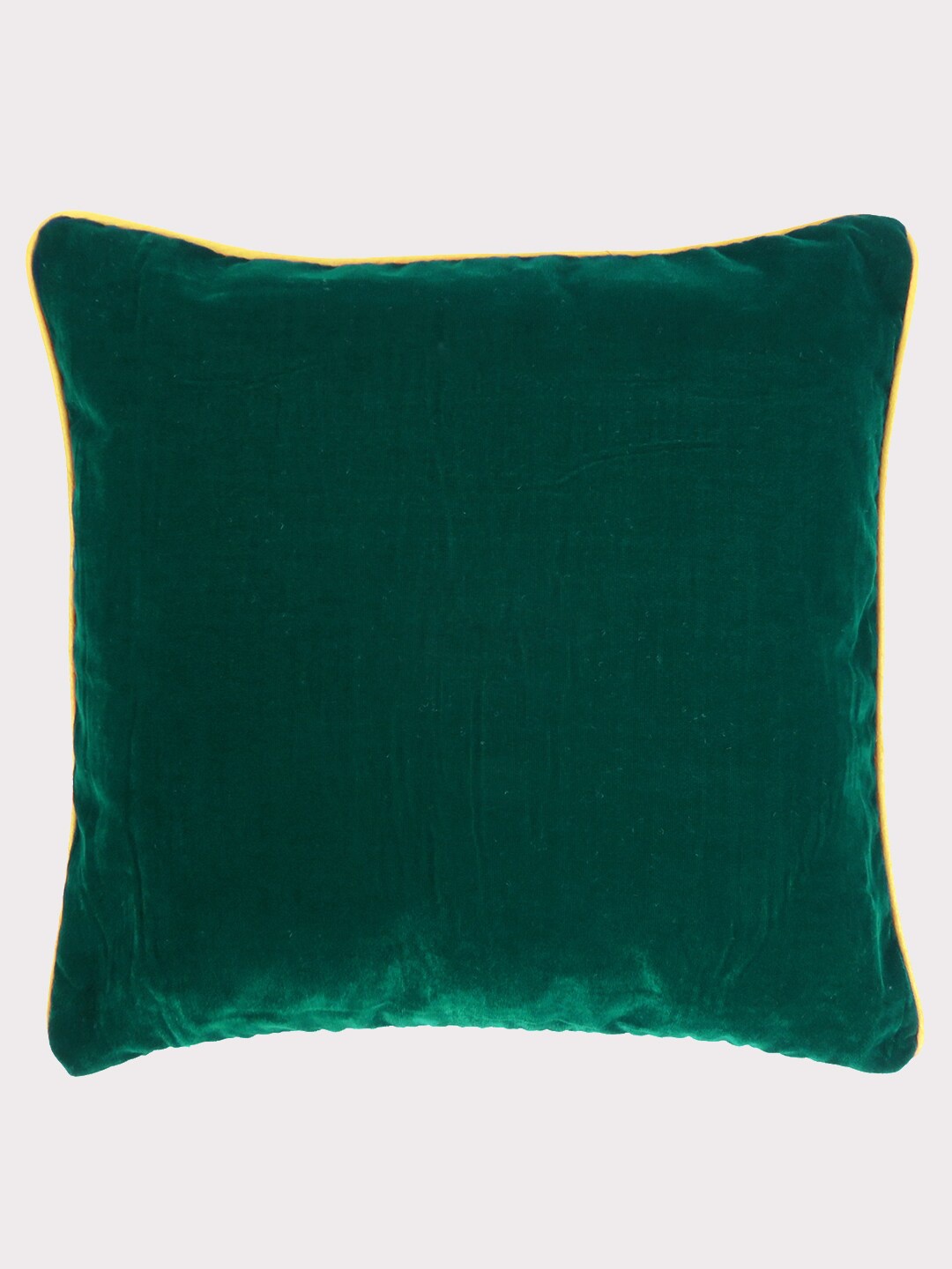 

OUSSUM Green & Yellow Velvet Square Cushion Cover