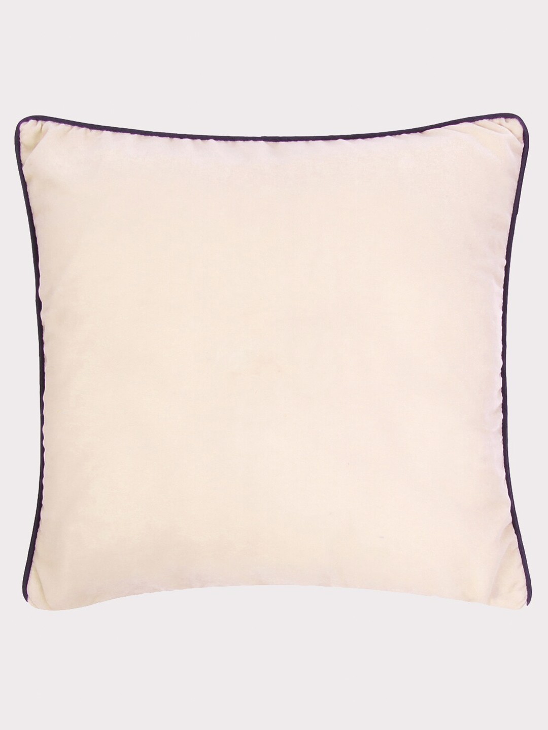 

OUSSUM Pink & Black Solid Velvet Square Cushion Cover