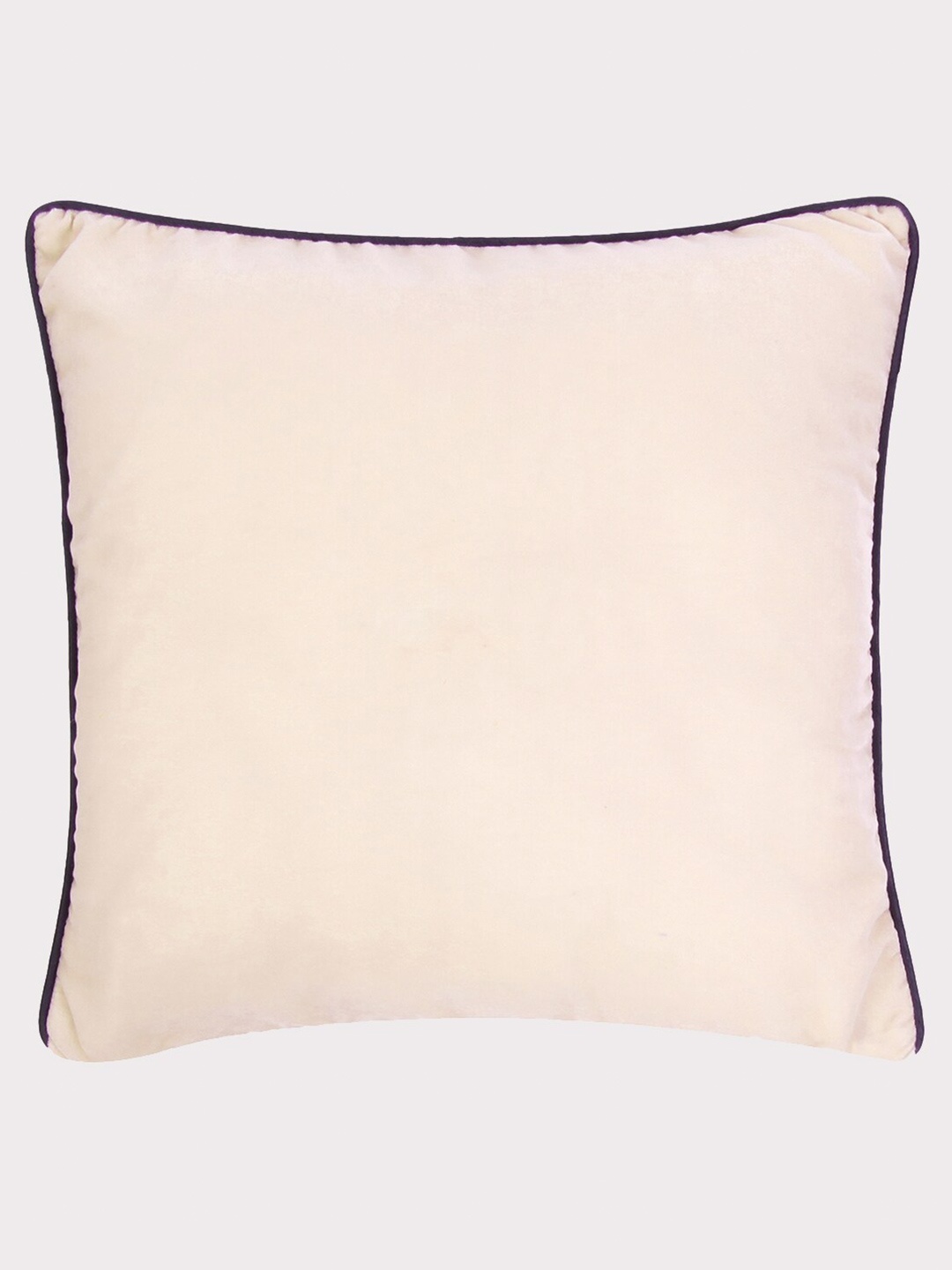 

OUSSUM Pink & Violet Velvet Square Cushion Cover With Piping