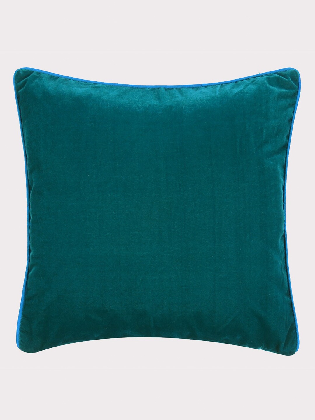 

OUSSUM Green Velvet Square Cushion Cover With Piping