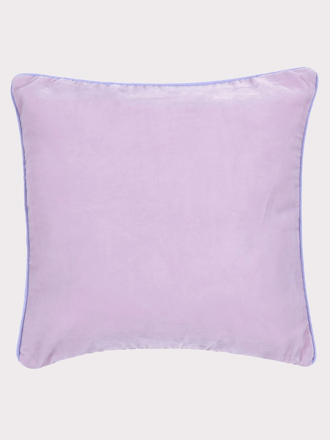 

OUSSUM Pink & Purple Velvet Square Cushion Cover With Piping