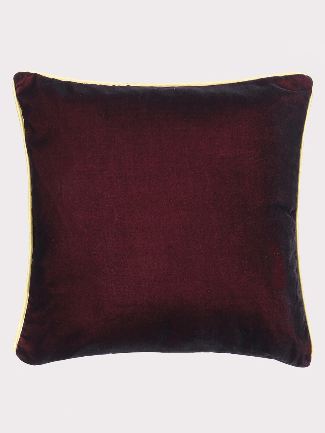 

OUSSUM Red & White Velvet Square Cushion Cover With Piping