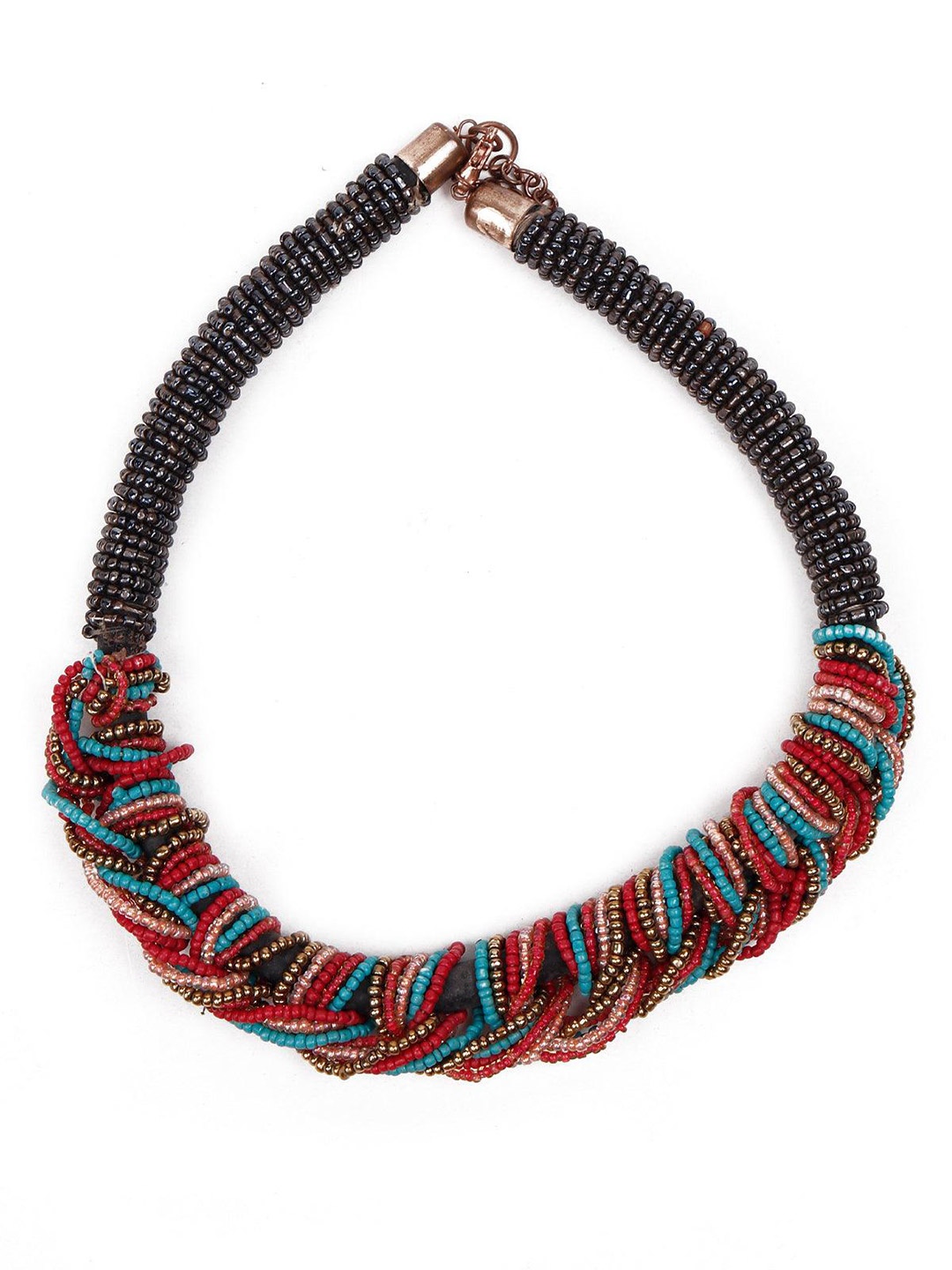 

ODETTE Beaded Statement Necklace, Red