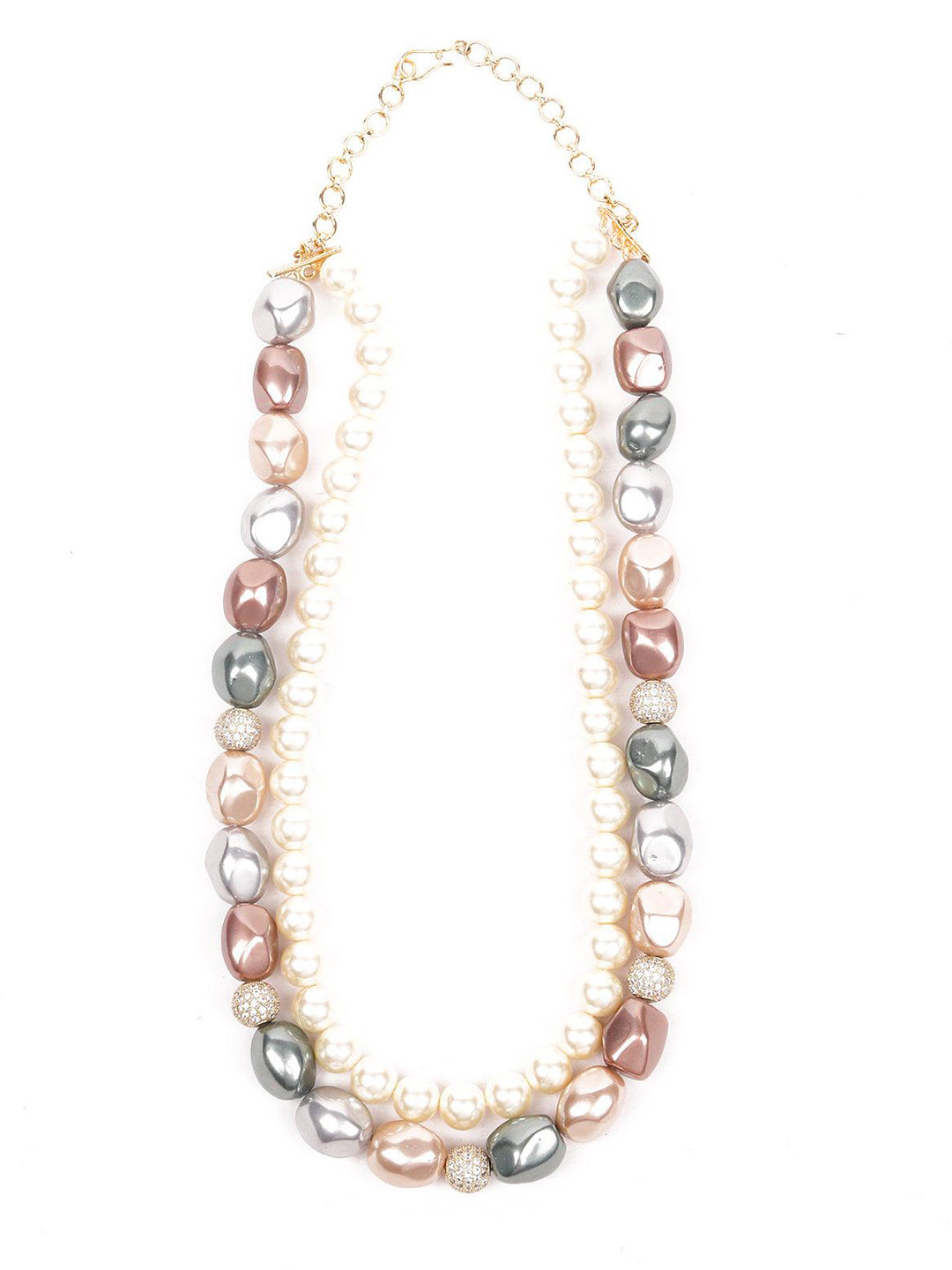 

ODETTE Beaded Layered Necklace, White