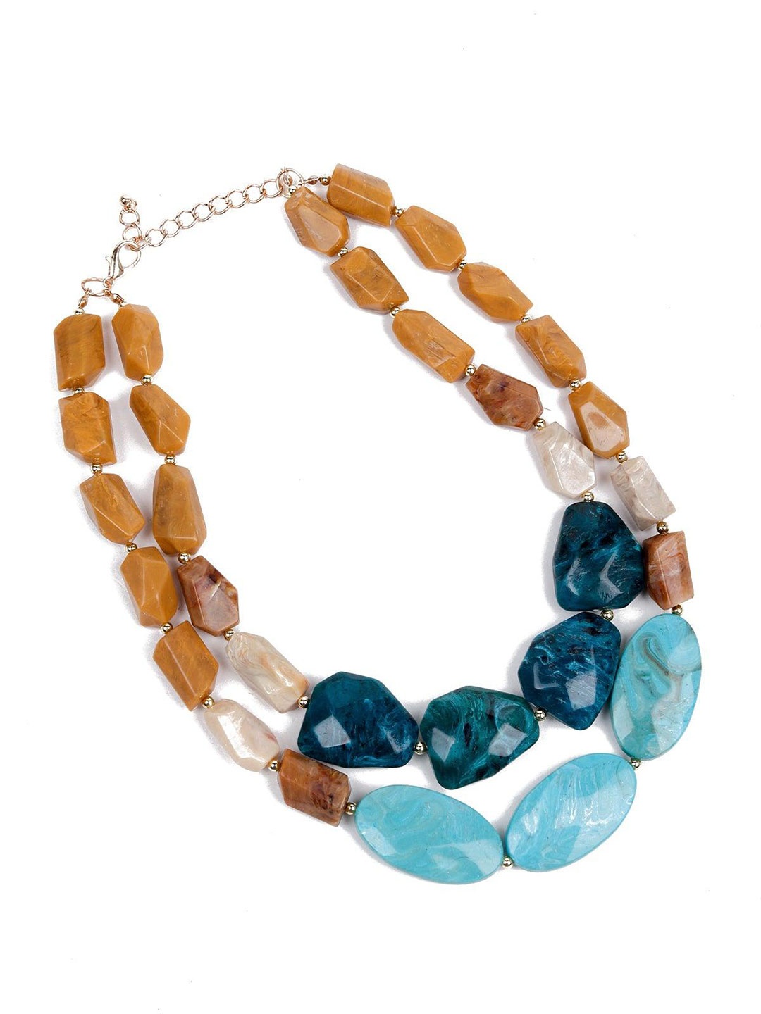 

ODETTE Gold-Plated Beaded Necklace, Brown