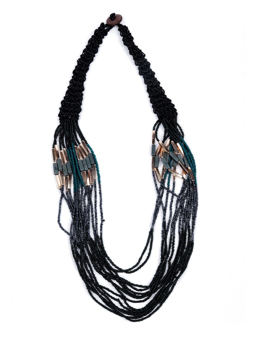 

ODETTE Beaded Statement Necklace, Black