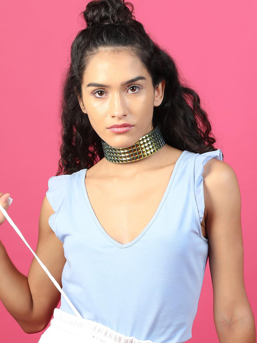 

ODETTE Artificial Beads Choker Necklace, Green