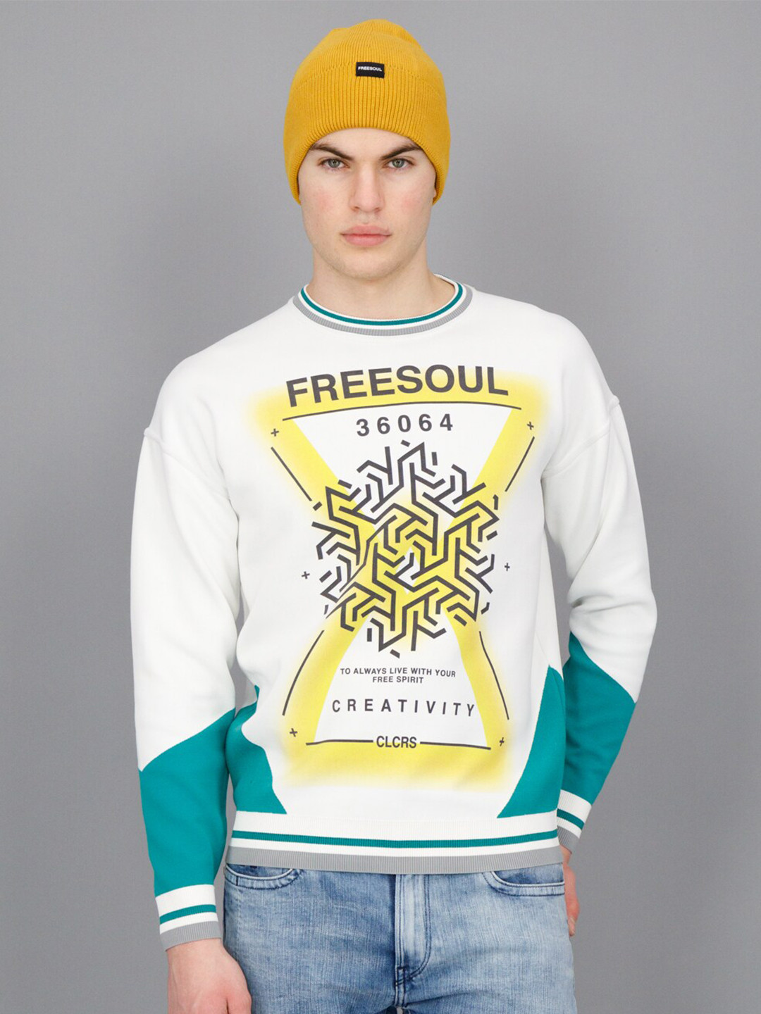 

FREESOUL Typography Printed Sweatshirt, Off white
