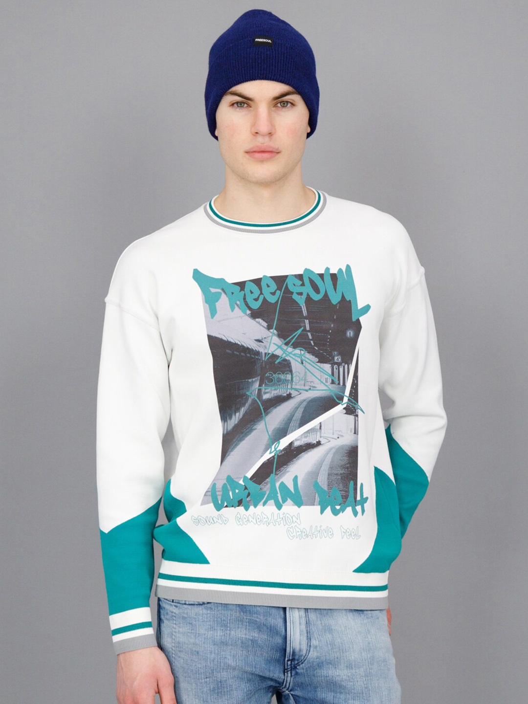 

FREESOUL Graphic Printed Sweatshirt, Off white