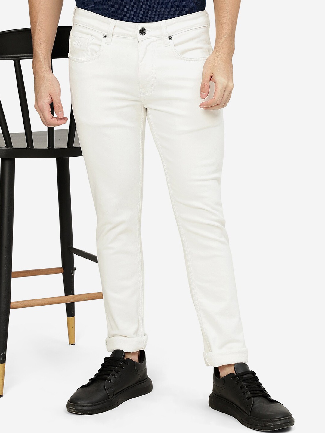 

JADE BLUE Men Slim Fit Clean Look Stretchable Jeans, White