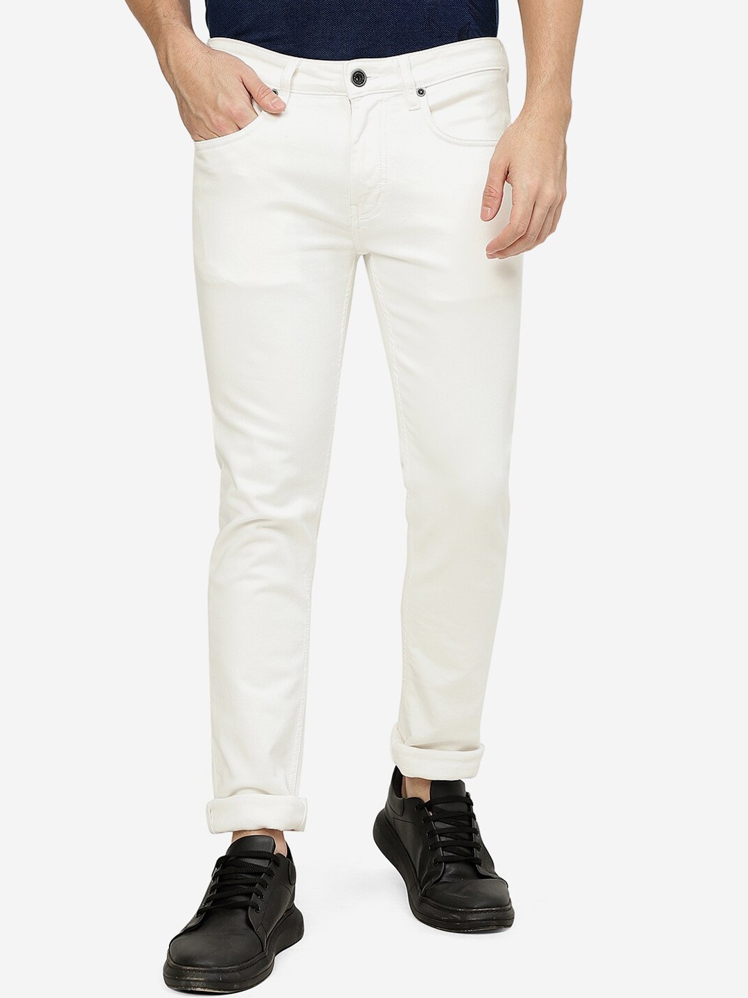 

JADE BLUE Men Slim Fit Clean Look Stretchable Jeans, White