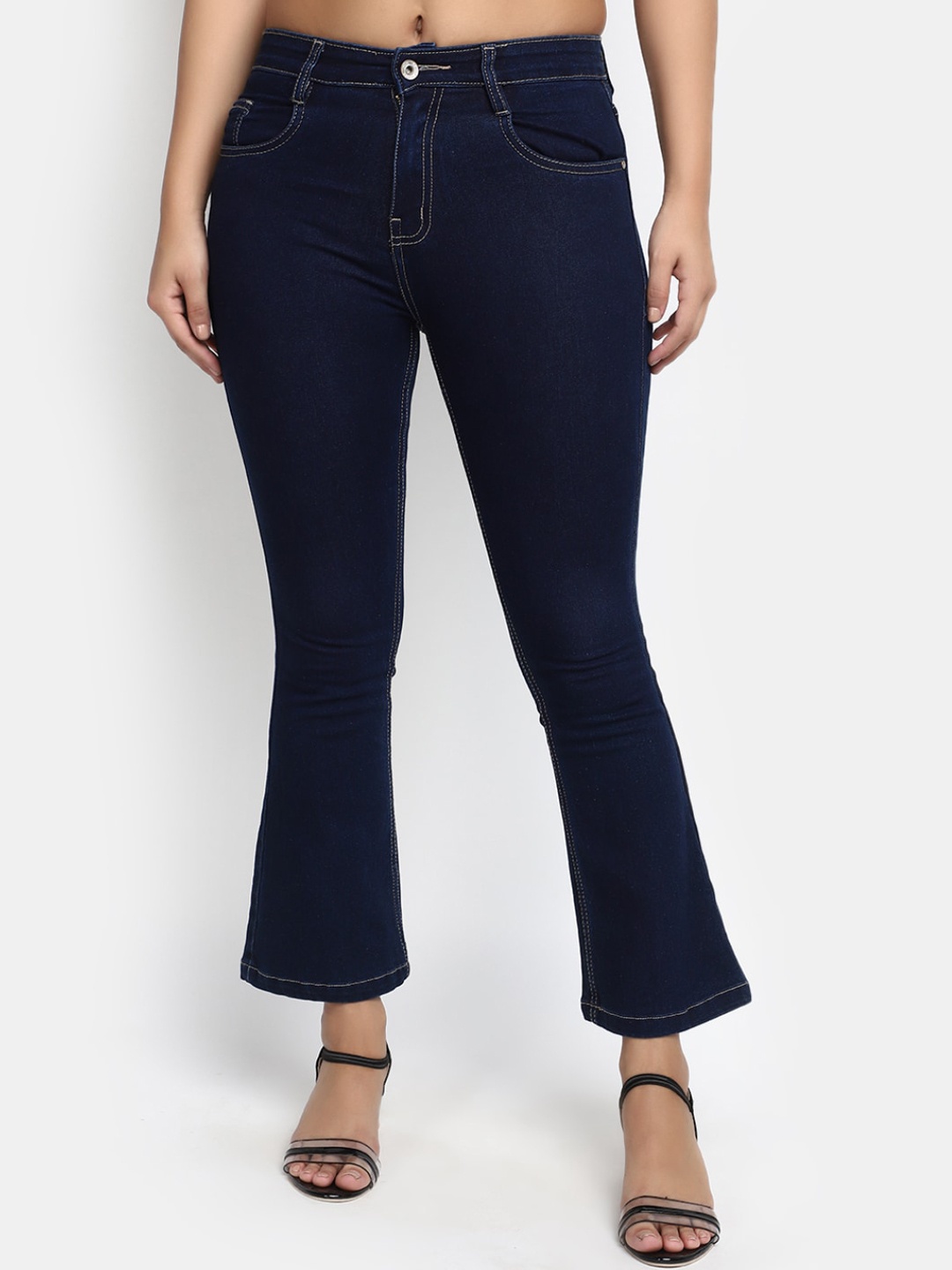 

V-Mart Women Clean Look Stretchable Cotton Jeans, Blue