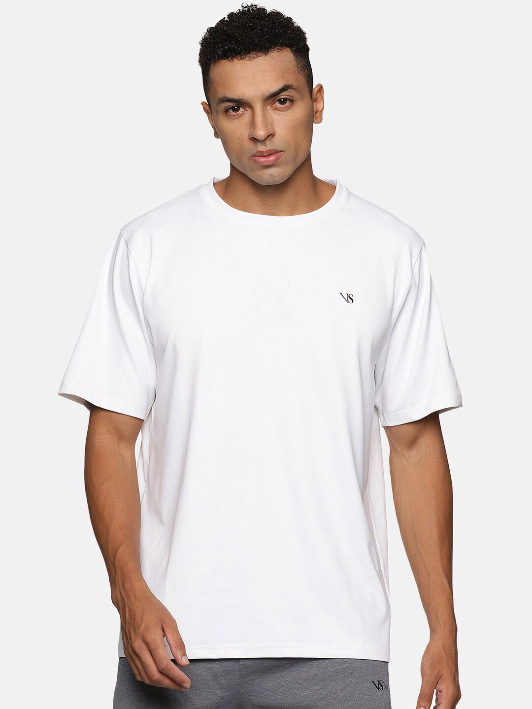 

VS by Sehwag Round Neck Slim Fit Sports T-shirt, White