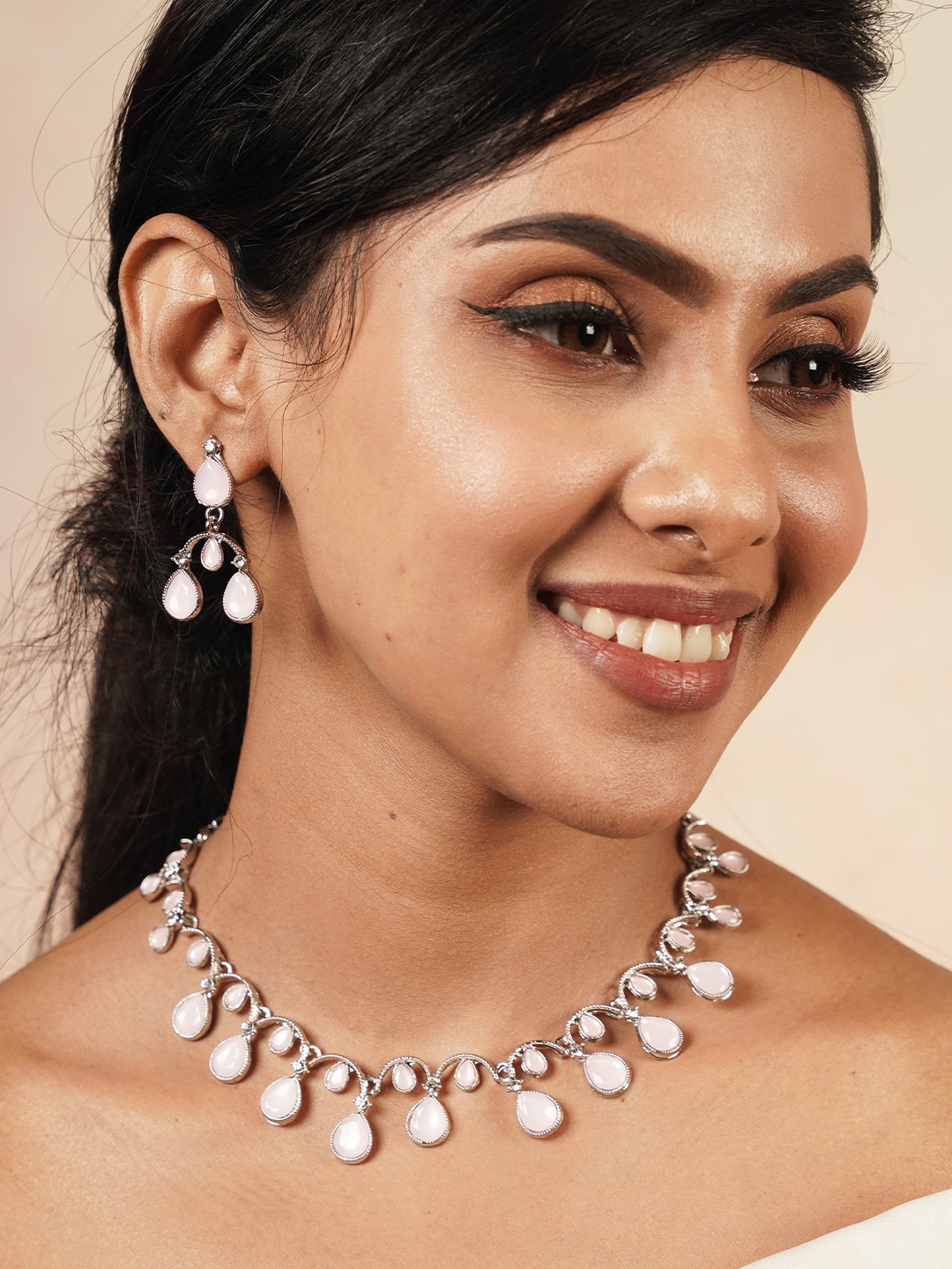 

Fida Silver-Plated AD-Studded Jewellery Set
