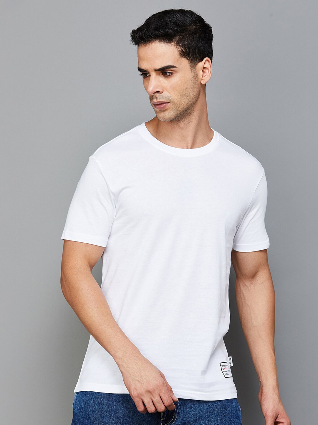 

Fame Forever by Lifestyle Typography Printed Round Neck Pure Cotton T-shirt, White