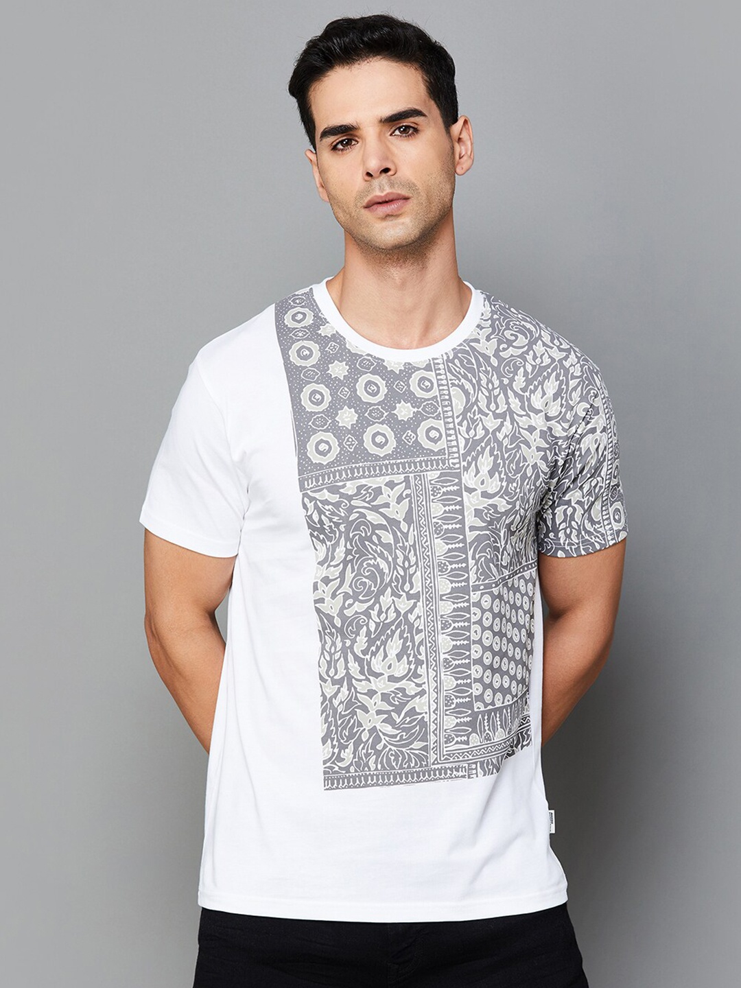 

Fame Forever by Lifestyle Abstract Printed Cotton T-Shirt, White