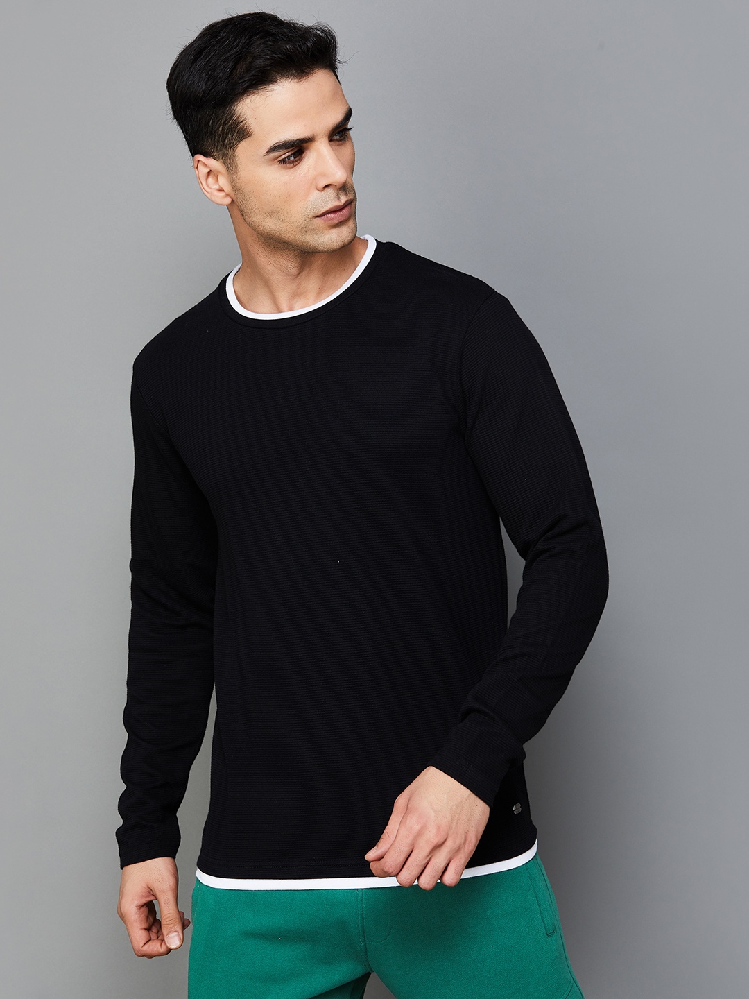 

Fame Forever by Lifestyle Round Neck Cotton Casual T-Shirt, Black